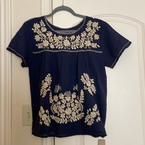 NEW- Blue Embroidered Women’s Top